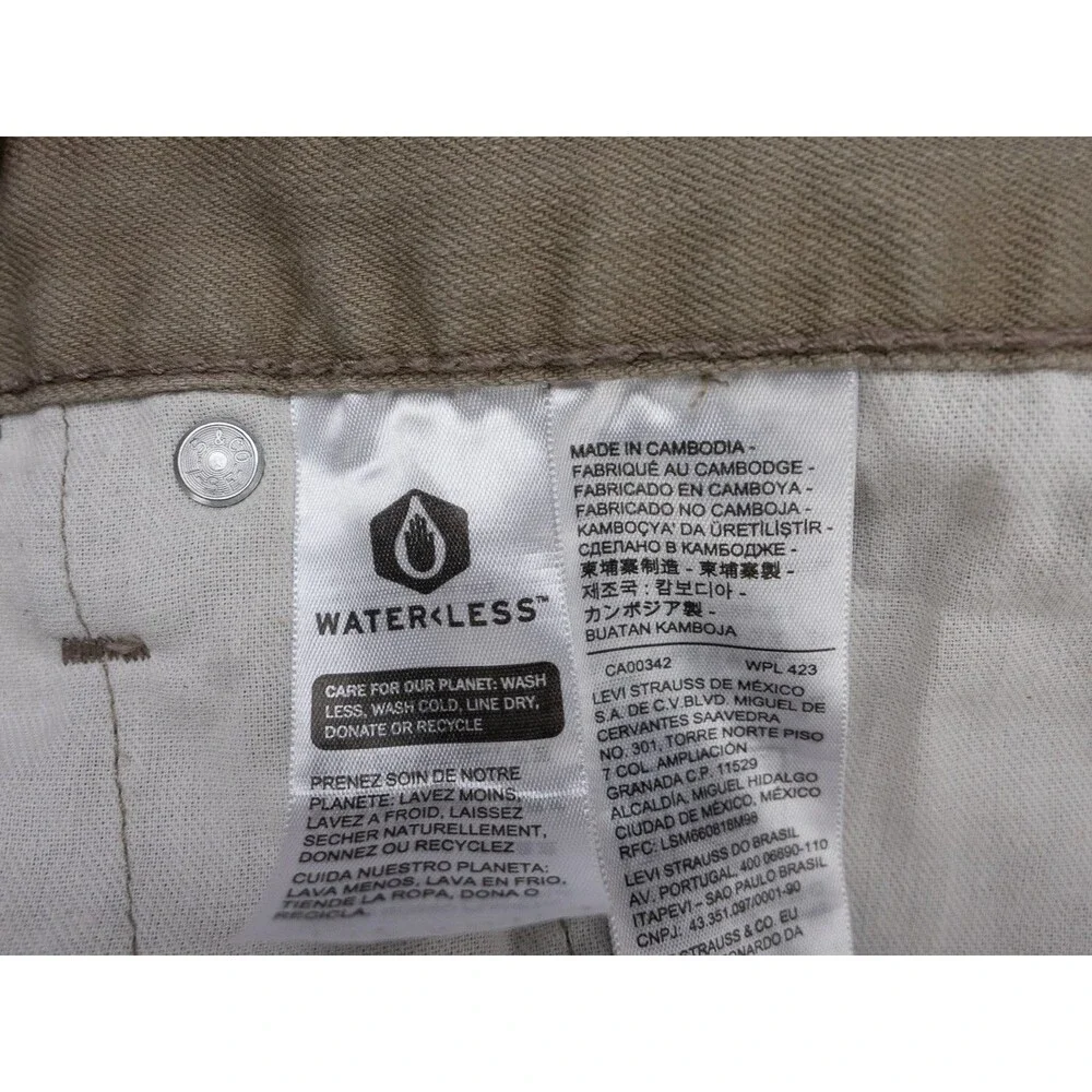 Levis 559 Jeans Mens 38x32 Actual 37x30 Beige Relaxed Fit Straight Leg Denim